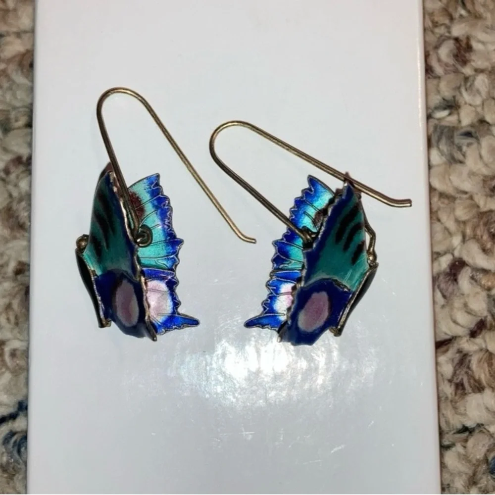 Vintage butterfly earrings - Picture 2 of 2